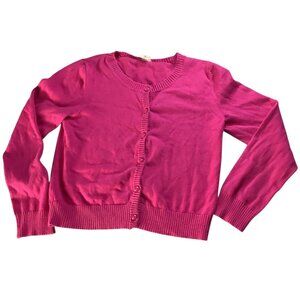 Old Navy Girls Sweater Size M (8) Pink Cardigan W/ Crew Neck Button Front Cotton